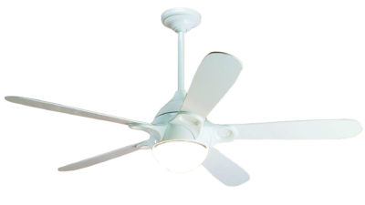Hunter Lugano 52"/132cm Ceiling Fan with Light in White or Brushed Nickel - 5 blades, Lifetime Warranty