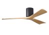 Irene-3H 6-speed ceiling fan in matte black finish with 52" Light Maple blades by Matthews Fan Company.