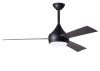 Donaire ceiling fan in Matte Black with Brushed Bronze blades without light cap manufactured by Matthews Fan Company.