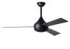 Donaire ceiling fan in Matte Black with Brushed Bronze blades with light cap manufactured by Matthews Fan Company.