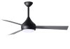 Donaire ceiling fan in Matte Black with Brushed Stainless blades without light cap manufactured by Matthews Fan Company.