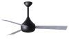 Donaire ceiling fan in Matte Black with Barn Wood blades with light cap manufactured by Matthews Fan Company.