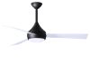 Donaire ceiling fan in Matte Black with Gloss White blades without light cap manufactured by Matthews Fan Company.