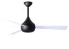 Donaire ceiling fan in Matte Black with Gloss White blades with light cap manufactured by Matthews Fan Company.