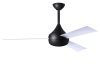 Donaire ceiling fan in Matte Black with Gloss White blades with light cap manufactured by Matthews Fan Company.