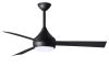 Donaire ceiling fan in Matte Black with Black blades without light cap manufactured by Matthews Fan Company.