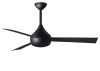 Donaire ceiling fan in Matte Black with Black blades with light cap manufactured by Matthews Fan Company.