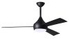 Donaire ceiling fan in Matte Black with Black blades without light cap manufactured by Matthews Fan Company.