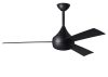Donaire ceiling fan in Matte Black with Black blades with light cap manufactured by Matthews Fan Company.
