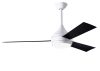Donaire ceiling fan in Gloss White with Matte Black blades manufactured by Matthews Fan Company.