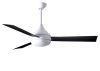 Donaire ceiling fan in Gloss White with Matte Black blades with optional light cap manufactured by Matthews Fan Company.