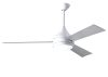 Donaire ceiling fan in Gloss White with Brushed Stainless blades manufactured by Matthews Fan Company.