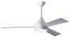 Donaire ceiling fan in Gloss White with Barn Wood tone blades manufactured by Matthews Fan Company.