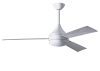 Donaire ceiling fan in Gloss White with Barn Wood tone blades with light cap manufactured by Matthews Fan Company.