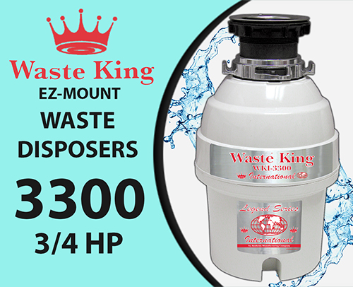 Waste King WKI-3300 Disposal Unit, 3/4 Hp Lifetime Warranty - 20% off