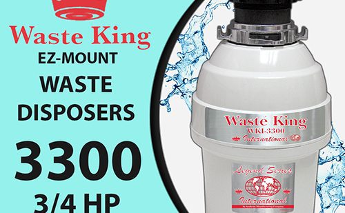 Waste King WKI-3300 Disposal Unit, 3/4 Hp Lifetime Warranty