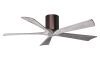 Irene-5H 6-speed ceiling fan shown in brushed bronze finish with 52" barn wood blades by Matthews Fan Company.