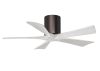 Irene-5H 6-speed ceiling fan shown in brushed bronze finish with 42" matte white blades by Matthews Fan Company.