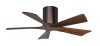 Irene-5H 6-speed ceiling fan shown in brushed bronze finish with 42" walnut blades by Matthews Fan Company.