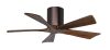 Irene-5H 6-speed ceiling fan shown in brushed bronze finish with 42" walnut blades by Matthews Fan Company.