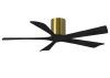 Irene-5H 6-speed ceiling fan in Brushed Brass finish with 52" Matte Black blades by Matthews Fan Company.
