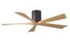Irene-5H 6-speed ceiling fan in textured bronze finish with 52" Light Maple blades by Matthews Fan Company.