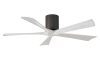 Irene-5H 6-speed ceiling fan in Textured Bronze finish with 52" Matte White blades by Matthews Fan Company.