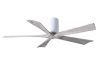Irene-5H 6-speed ceiling fan in Gloss White finish with 52" Barn Wood blades by Matthews Fan Company.