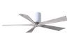 Irene-5H 6-speed ceiling fan in Gloss White finish with 52" Barn Wood blades by Matthews Fan Company.