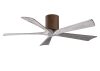 Irene-5H 6-speed ceiling fan shown in walnut finish with 52" barn wood blades by Matthews Fan Company.