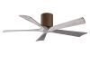 Irene-5H 6-speed ceiling fan shown in walnut finish with 52" barn wood blades by Matthews Fan Company.