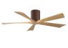Irene-5H 6-speed ceiling fan in walnut finish with 52" Light Maple blades by Matthews Fan Company.