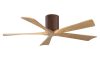 Irene-5H 6-speed ceiling fan in walnut finish with 52" Light Maple blades by Matthews Fan Company.
