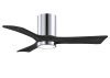 Irene-3HLK 6-speed ceiling fan in polished chrome finish with 42" matte black blades by Matthews Fan Company.