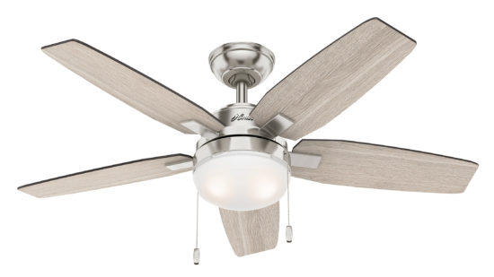 Hunter Arcot Ceiling Fan with Light - 46"/117cm Brushed Nickel
