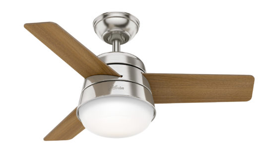 Hunter Finley Ceiling Fan with Light 36"/91cm Brushed Nickel, 20 Year Warranty