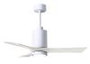 Patricia-3 6-speed ceiling fan in gloss white with 42" matte white blades by Matthews Fan Company.